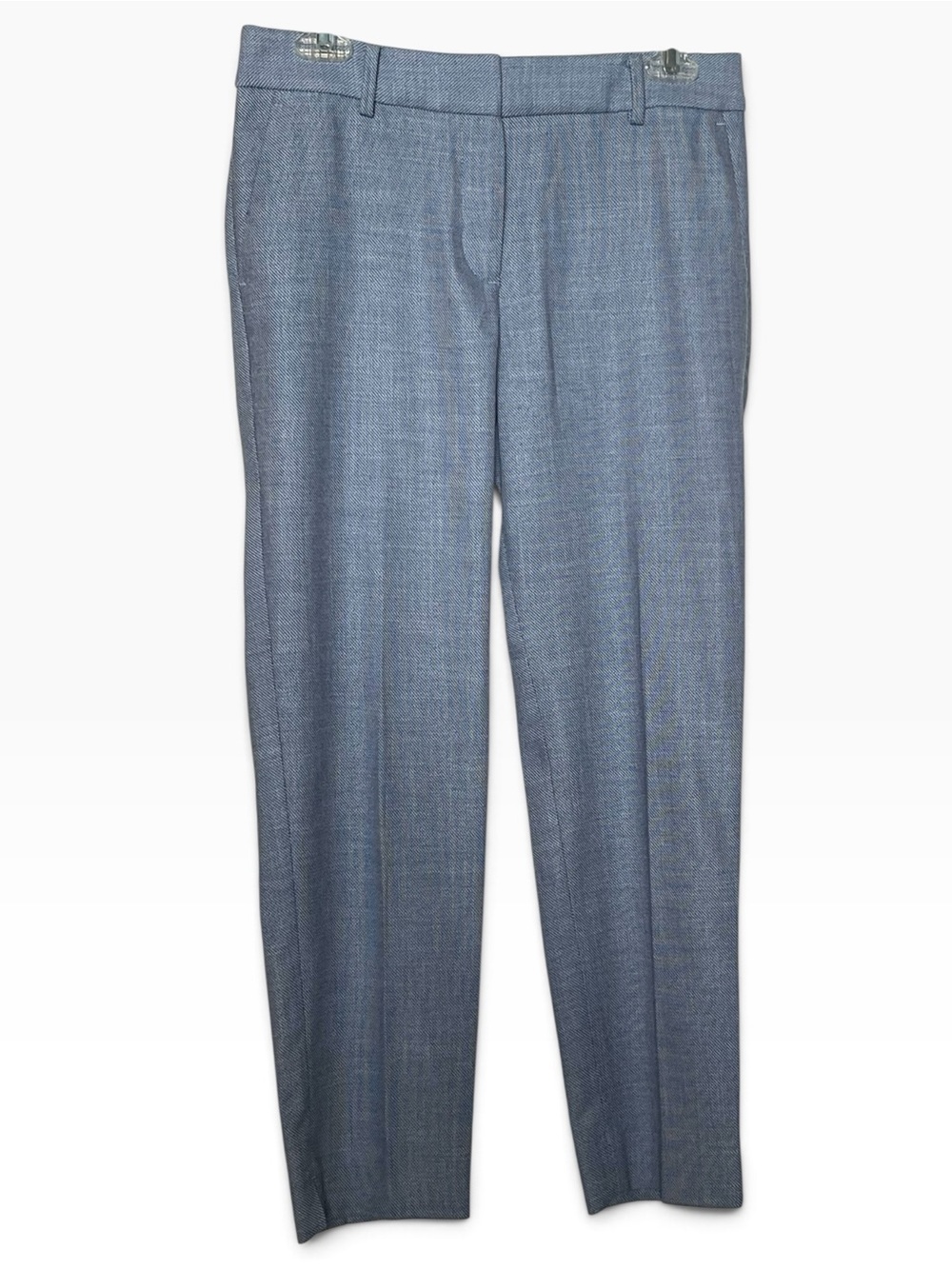 Talbots Pants Women 6P Hampshire Ankle Blue Textured Stretch Straight Trousers